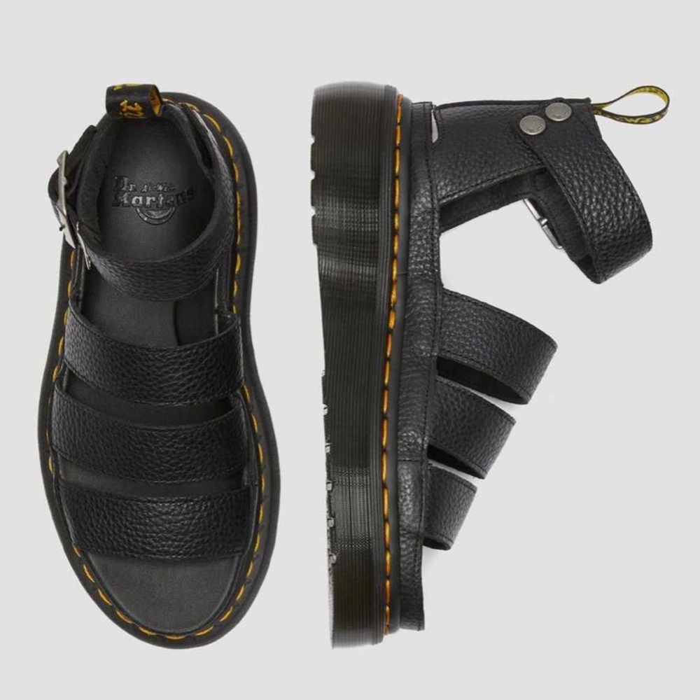 NEW CLARISSA II QUAD LEATHER PLATFORM SANDALS - Picture 5 of 15